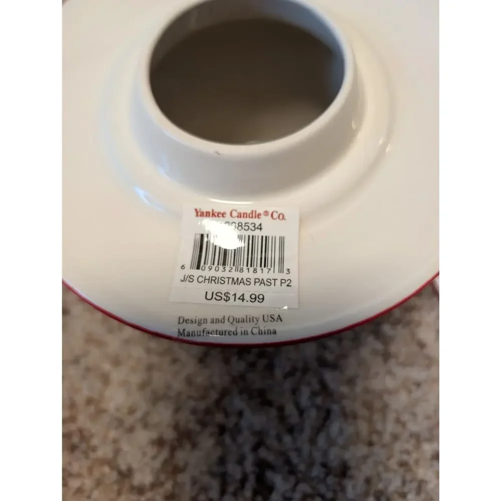 Yankee Candle Christmas Past Shade & Tray Plate Set Vintage Santa Ceramic1208535